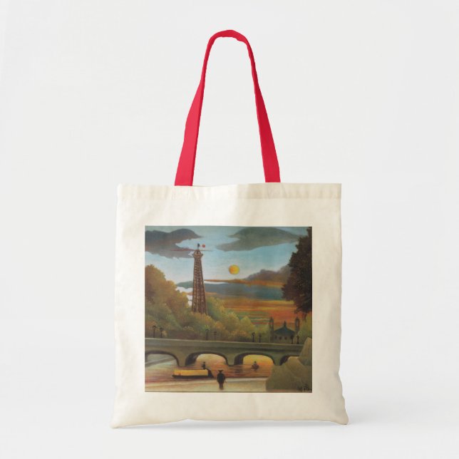 Seine and Eiffel Tower at Sunset by Henri Rousseau Tote Bag (Front)