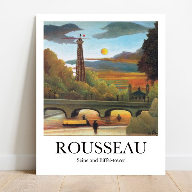 Seine and Eiffel-tower by Henri Rousseau Poster (Parisian Dream: Rousseau's Seine & Eiffel Tower. Museum-quality poster)