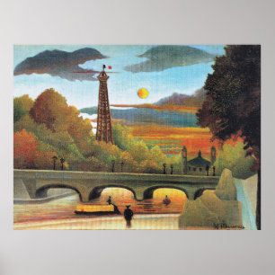 Seine and Eiffel Tower in Sunset, Poster