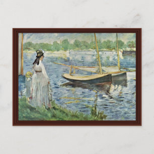 Seine At Argenteuil By Manet Edouard Postcard