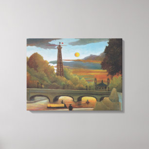 Seine & Eiffel Tower in the Sunset (Paris, France) Canvas Print
