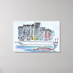 Seine River Ile Saint-Louis, Paris Canvas Print