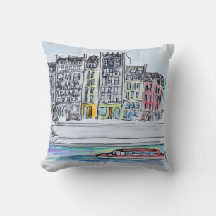 Seine River   Ile Saint-Louis, Paris Cushion