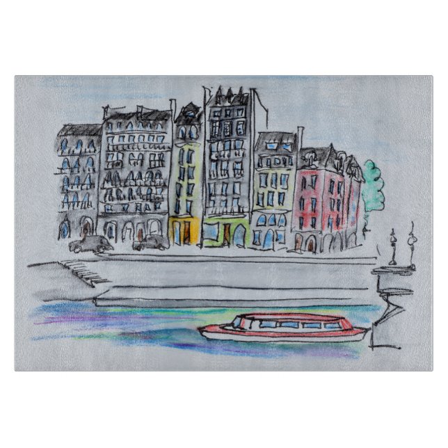 Seine River | Ile Saint-Louis, Paris Cutting Board (Front)
