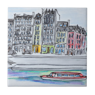 Seine River Ile Saint-Louis, Paris Tile