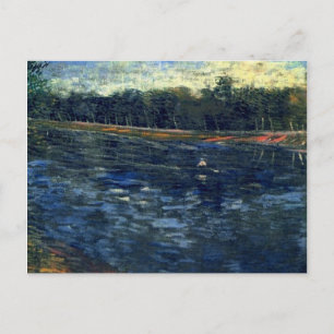 Seine with a Rowing Boat, Van Gogh Fine Art Postcard