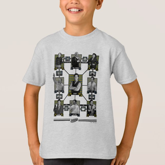 Seinfeld | Character Relationship Chart T-Shirt (Front)