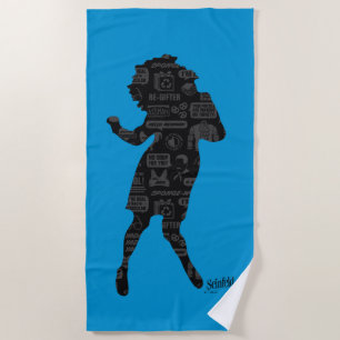 Seinfeld Elaine Dance Silhouette Beach Towel