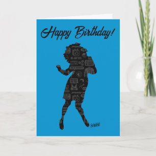 Seinfeld   Elaine Dance Silhouette Birthday Card