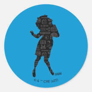Seinfeld   Elaine Dance Silhouette Classic Round Sticker