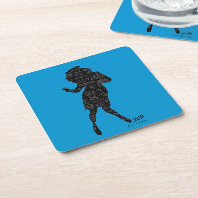 Seinfeld | Elaine Dance Silhouette Square Paper Coaster (Angled)