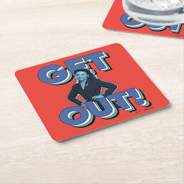 Seinfeld | Elaine - Get Out! Square Paper Coaster (Angled)