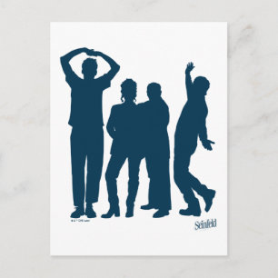 Seinfeld   Group Silhouette Graphic Postcard