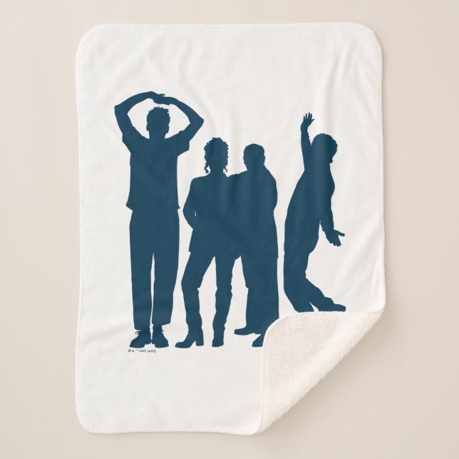 Seinfeld | Group Silhouette Graphic Sherpa Blanket (Front)