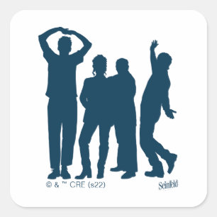 Seinfeld   Group Silhouette Graphic Square Sticker
