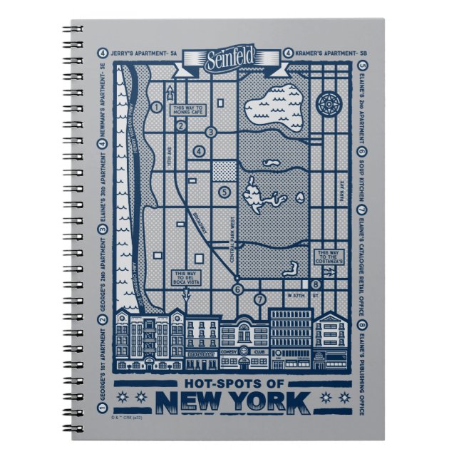 Seinfeld | Hot Spots of New York Map Notebook (Front)