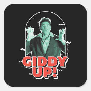 Seinfeld   Kramer - Giddy Up! Square Sticker