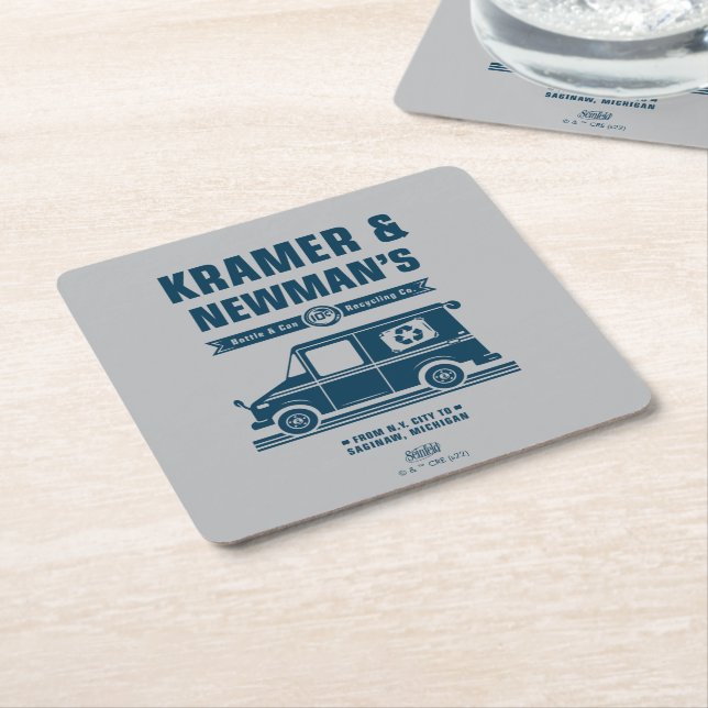 Seinfeld | Kramer & Newman's Recycling Co. Square Paper Coaster (Angled)