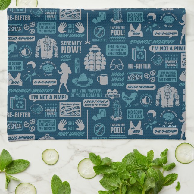 Seinfeld | Meme Pattern Tea Towel (Folded)