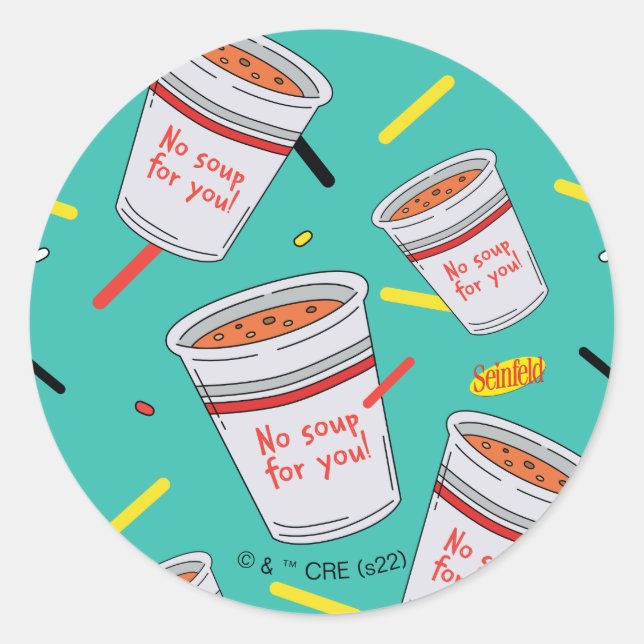 Seinfeld | No Soup For You Pattern Classic Round Sticker (Front)