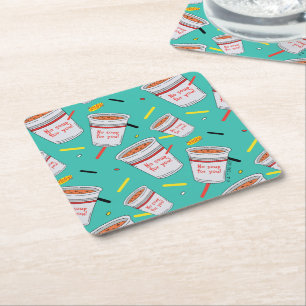 Seinfeld No Soup For You Pattern Square Paper Coaster