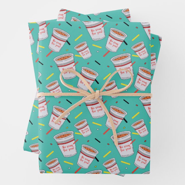 Seinfeld | No Soup For You Pattern Wrapping Paper Sheet (In situ)