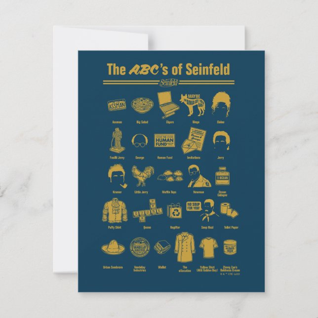 Seinfeld | The ABC's of Seinfeld Infographic Card (Front)