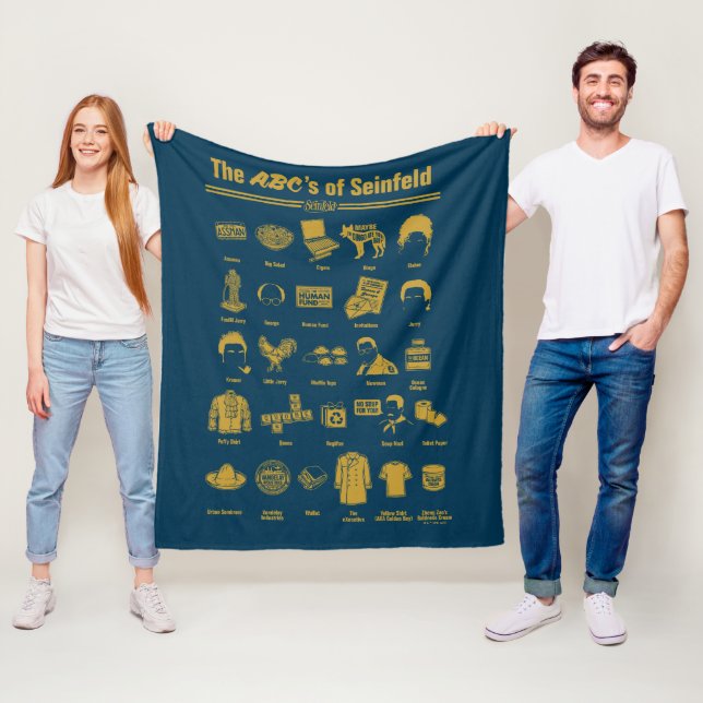 Seinfeld | The ABC's of Seinfeld Infographic Fleece Blanket (In Situ)