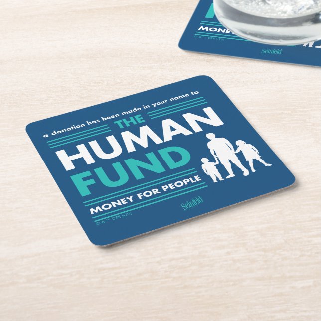 Seinfeld | The Human Fund Square Paper Coaster (Angled)