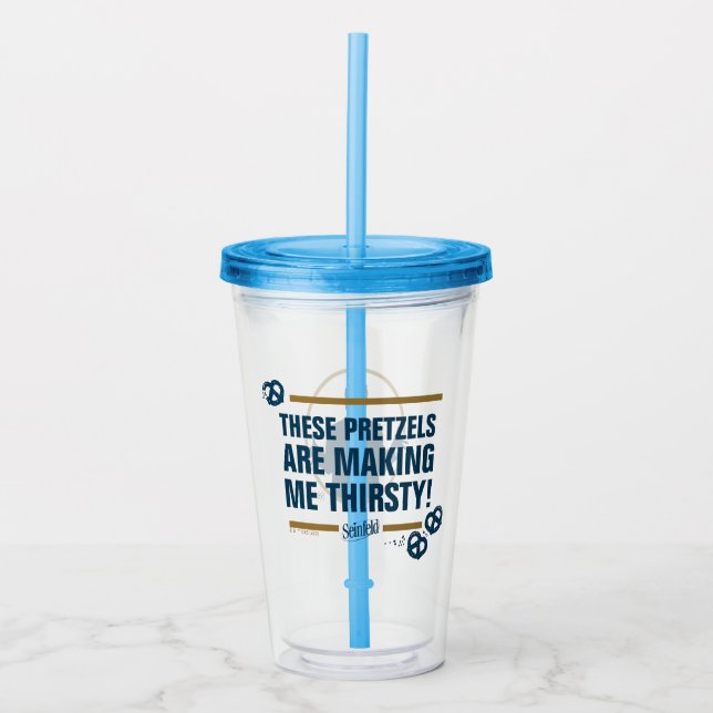 Seinfeld | "These Pretzels" Typography Graphic Acrylic Tumbler (Front)