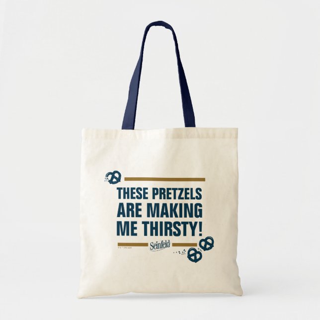 Seinfeld | "These Pretzels" Typography Graphic Tote Bag (Front)