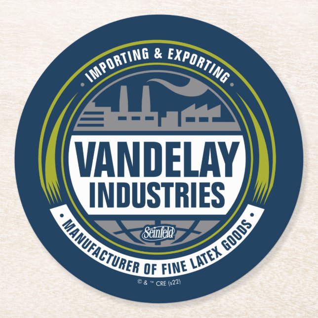 Seinfeld | Vandelay Industries Logo Round Paper Coaster (Front)