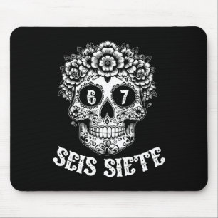 Seis Siete Mexican Los Muertos Calaveras Skull 67 Mouse Mat