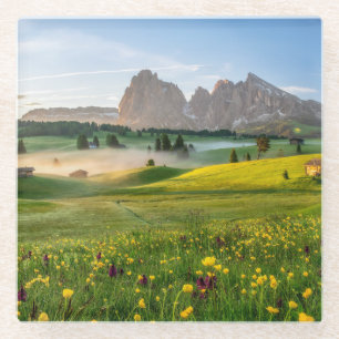 Seiser Alm, Dolomite Alps, Italy Glass Coaster