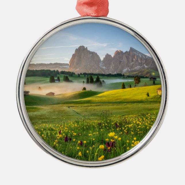 Seiser Alm, Dolomite Alps, Italy Metal Tree Decoration (Front)