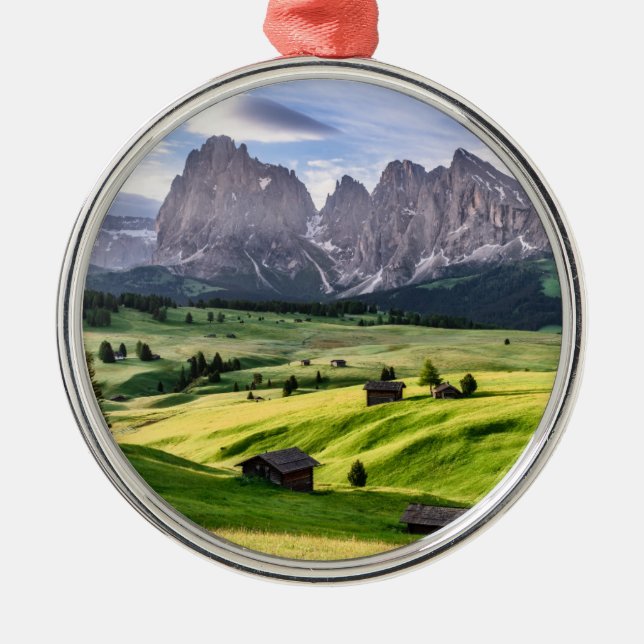 Seiser Alm | Dolomite Alps, Italy Metal Tree Decoration (Front)