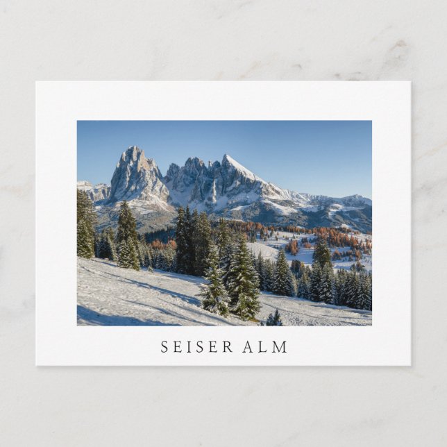 Seiser Alm winter landscape white postcard (Front)
