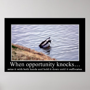 Seize opportunity with both of your hands (large) poster