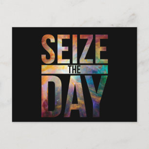 Seize the Day Black Postcard