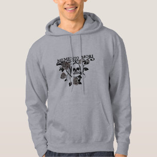 Seize the Day - Black Roses - Memento Mori Skull Hoodie