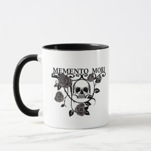 Seize the Day - Black Roses - Memento Mori Skull Mug