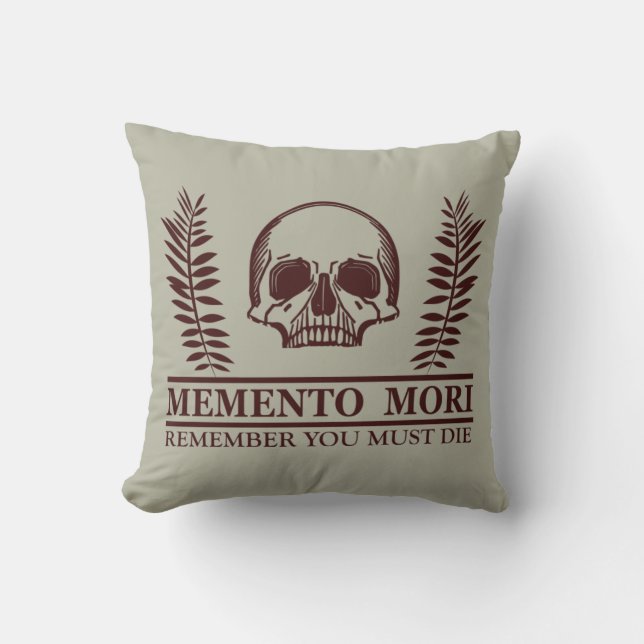 Seize the Day Memento Mori skull Cushion (Front)