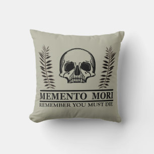 Seize the Day Memento Mori skull Cushion