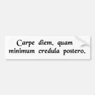 Seize the day, trust as little as possible...... bumper sticker