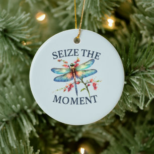 Seize The Moment - Artistic Dragonfly Ceramic Tree Decoration