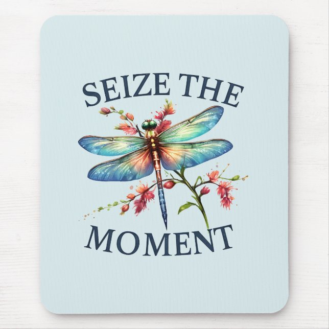 Seize The Moment - Artistic Dragonfly Mouse Mat (Front)