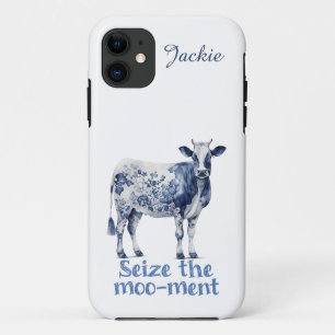 "Seize the Moo-ment" Custom iPhone 11 Case
