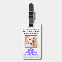 Seizure Alert Service Dog Photo ID Badge
