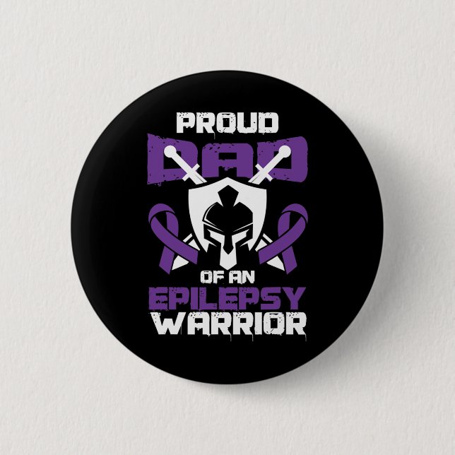 Seizure Disorder Awareness Proud Dad Of Epilepsy W 6 Cm Round Badge (Front)