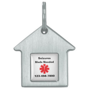 Seizures Meds Needed Medical Alert Dog Cat Pet ID Tag